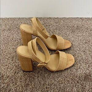 J. Crew Raffia Ankle Strap Heel